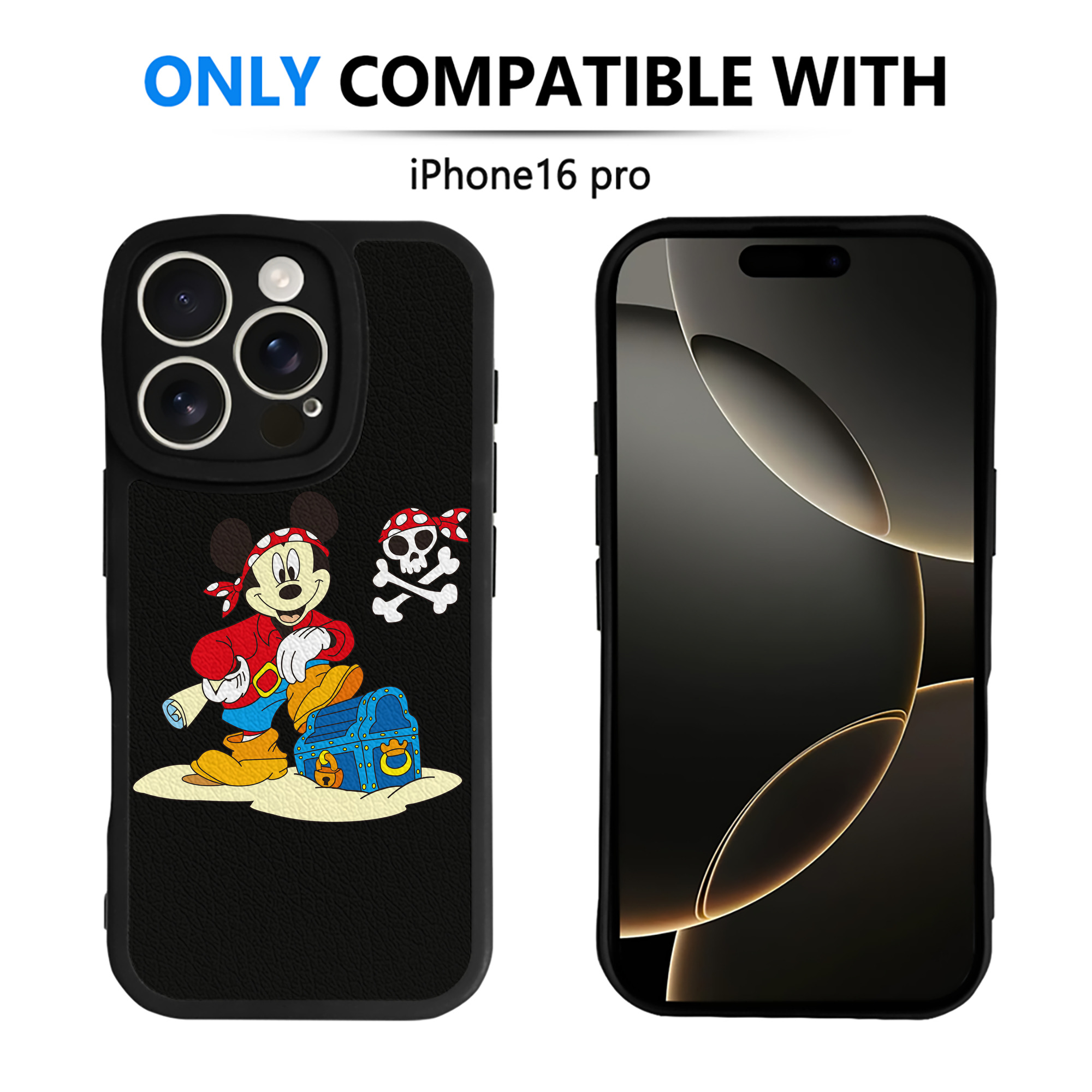 （画像用） ミッキーマウス Mickey Mouse 【iPhone 16シリーズ対応】シリコンスマホケース（レザー調） 材質：シリコン